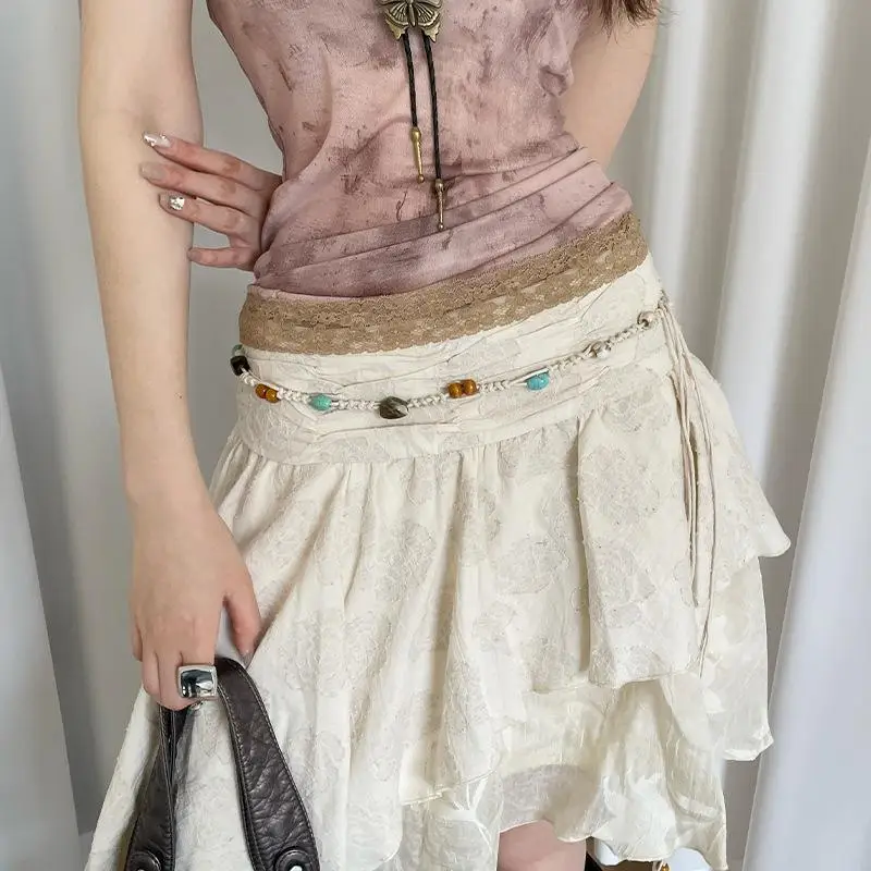 البوهيمي العرقية المنسوجة يدويا الخصر حبل للنساء الأقلية تصميم تحسس حبة حزام تنورة الجينز الخصر سلسلة الملابس والاكسسوارات