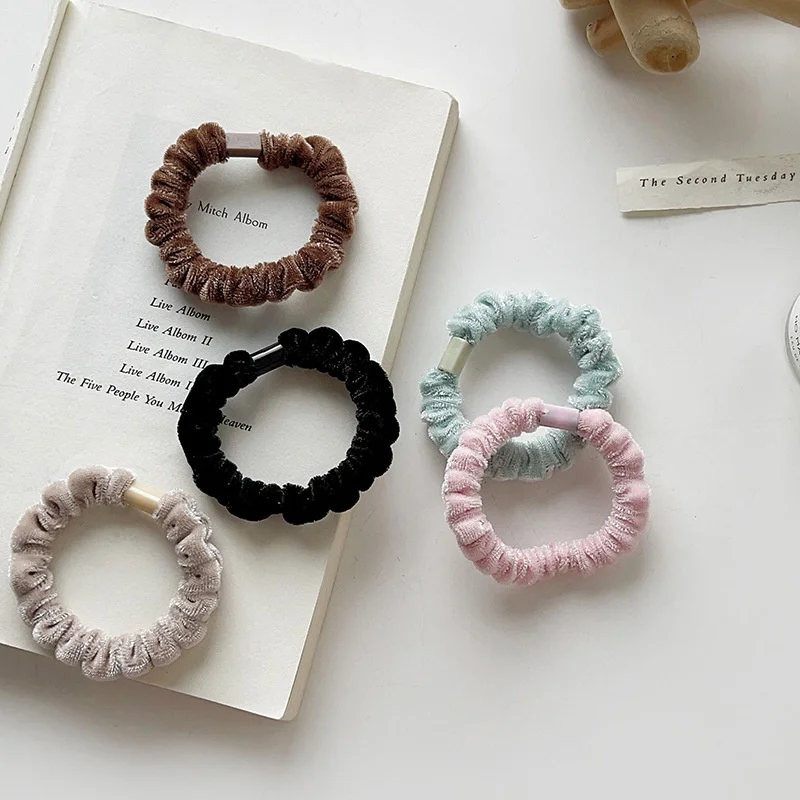 

Золотые бархатные резинки для волос, женские простые высокоэластичные волосы Ba, модные базовые аксессуары для волос (3) Hot S