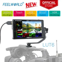 FEELWORLD LUT6 6 Inch 2600nits HDR 3D LUT Touch Screen on Camera Field DSLR Monitor with Waveform VectorScope for Youtube Live