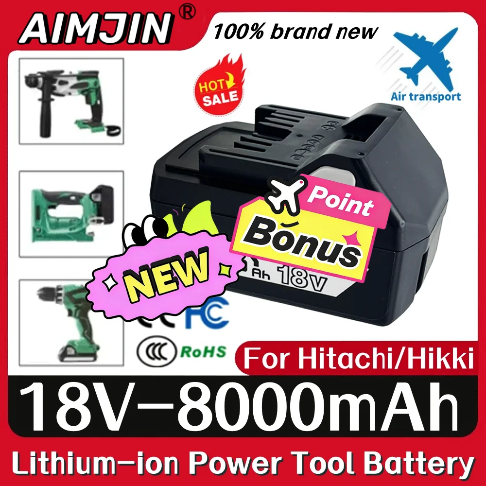 🚧Upgraded 18V 8.0ah Battery For Hitachi 18-Volt Tools BSL 1830C, BSL 1830, BSL 1815🧸