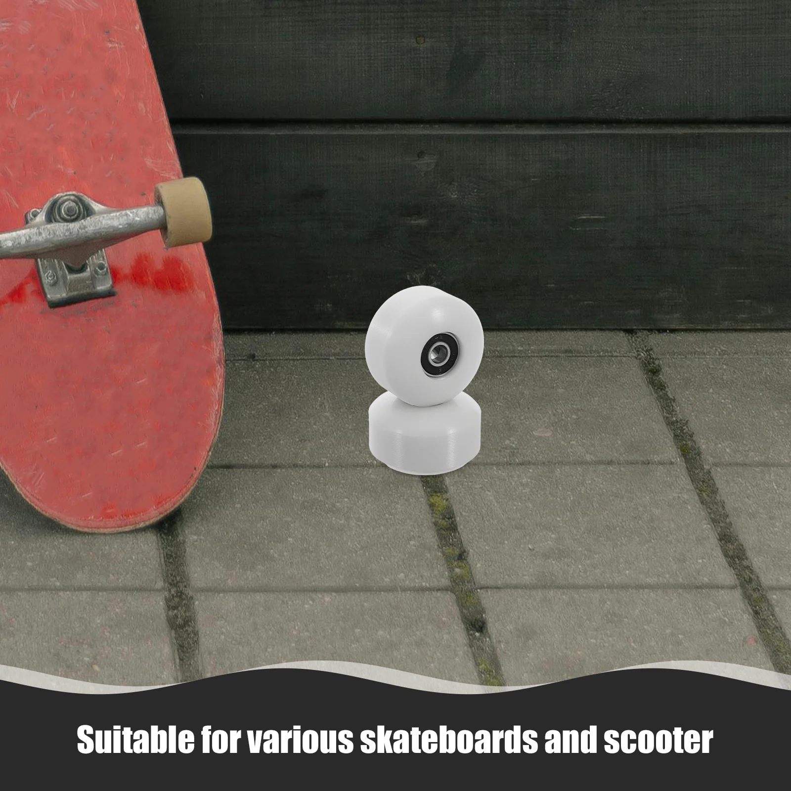 

2pcs Pu Skateboard Wheels 95A Hardness Smooth Riding Replacement Professional White Longboard Wheels For