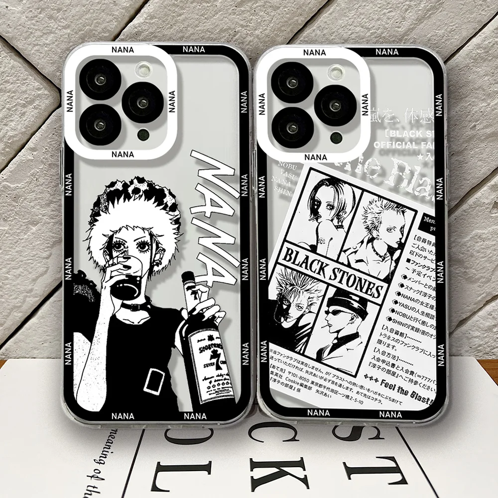 Anime Nanas hachi Phone Case For iPhone 16 15 14 13 12 11 Mini Pro Max X XR XSMax 7 8 Plus SE20 Transparent Cover