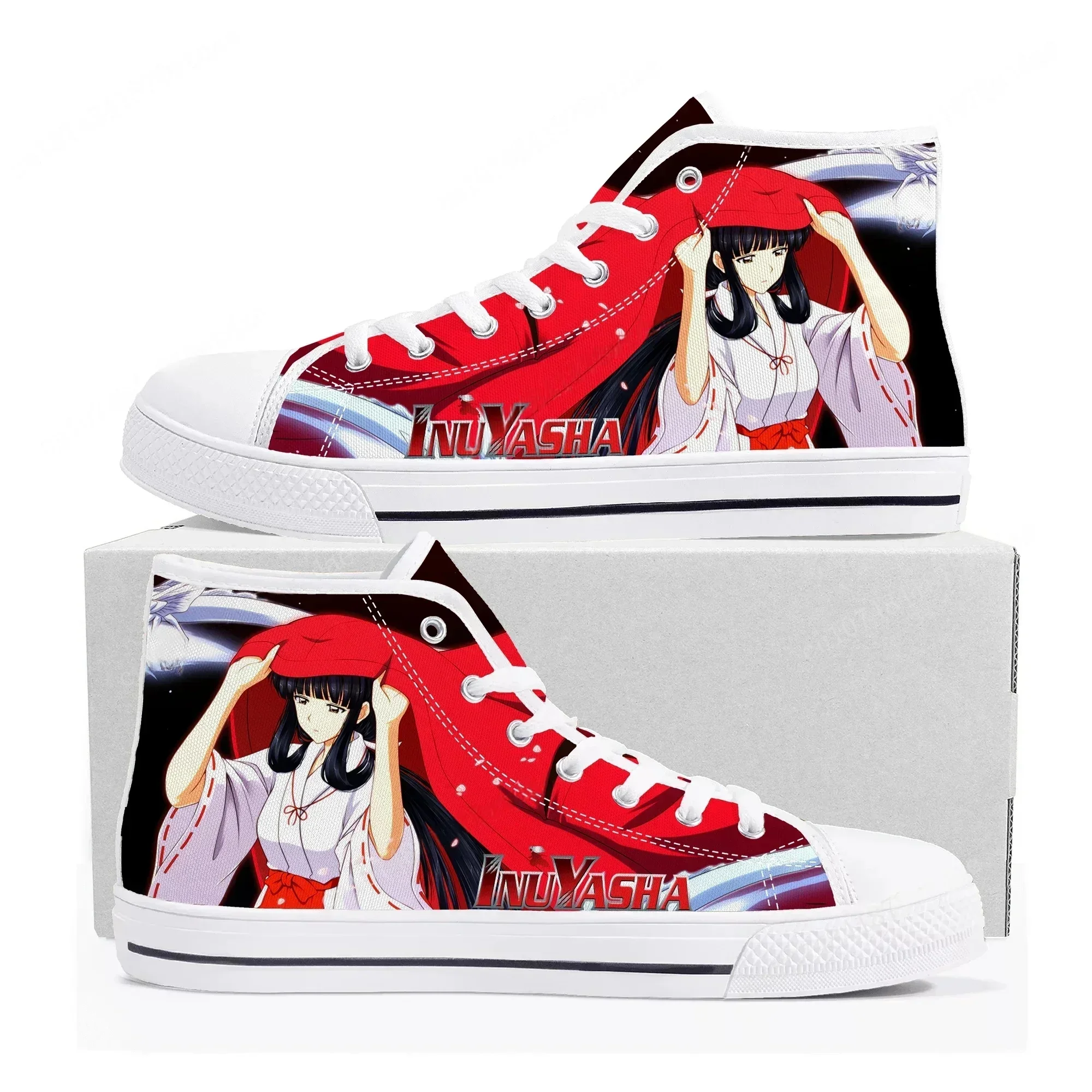 Kikyo High Top Sneakers Mens Womens Teenager Inuyasha High Quality Canvas Sneaker Comics Manga Cartoon Couple Customized Shoes