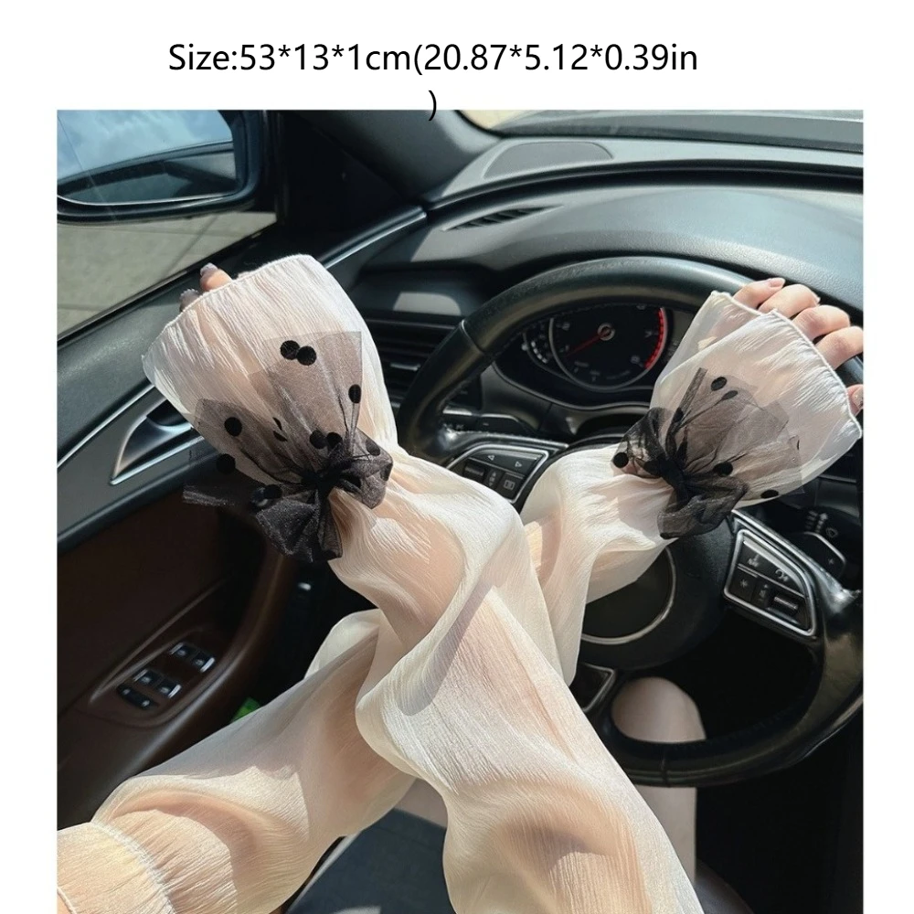 1 Pair New UV Protection Sun Protection Sleeves Breathable Lace Ice Sleeves Loose Light Hand Sleeves Women