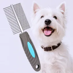 Peine doble cara para gatos y perros: cepillo desenredar