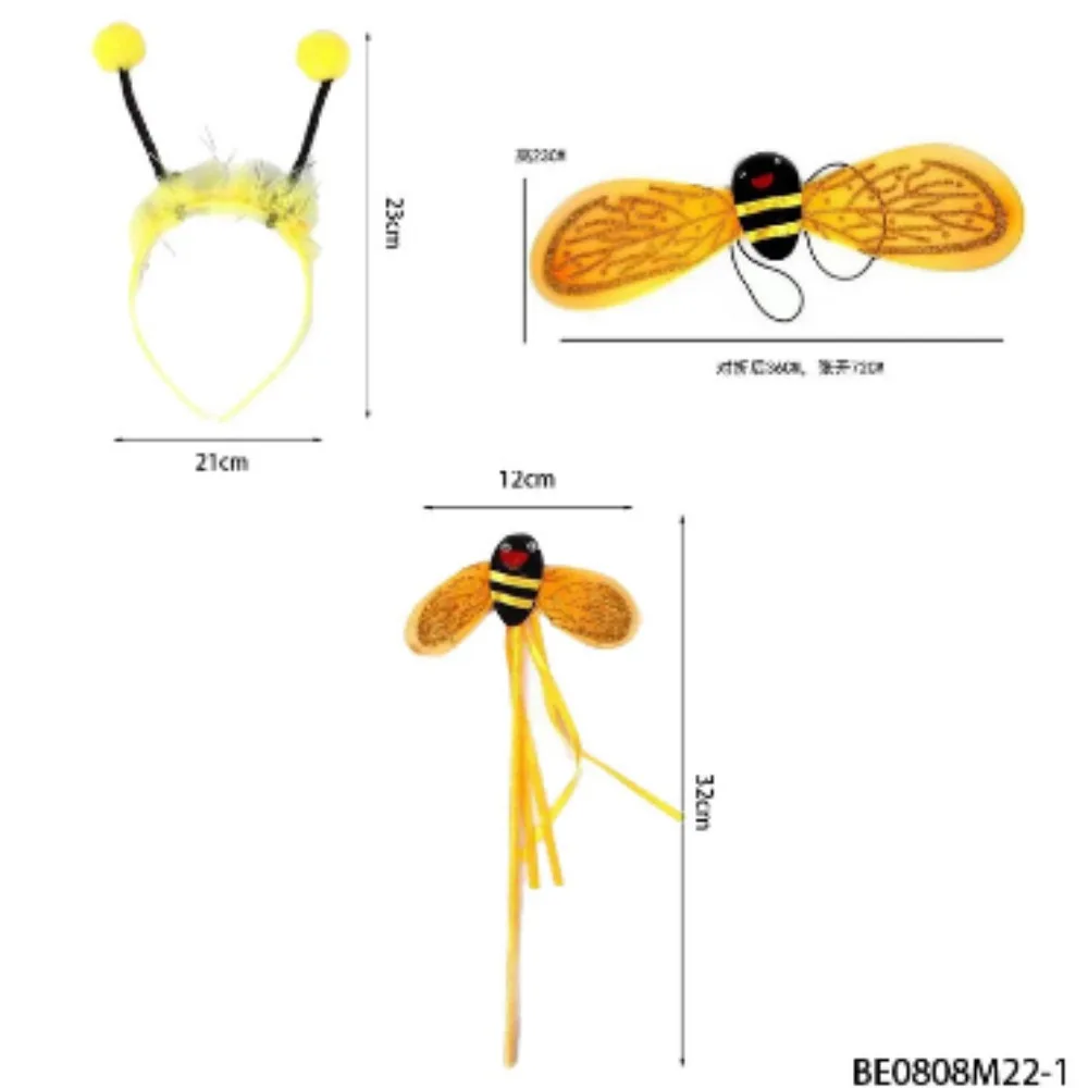 

PESENAR Adult Cute Bee Dress Up Bee Wings Bee Cane Bee Furry Head Button