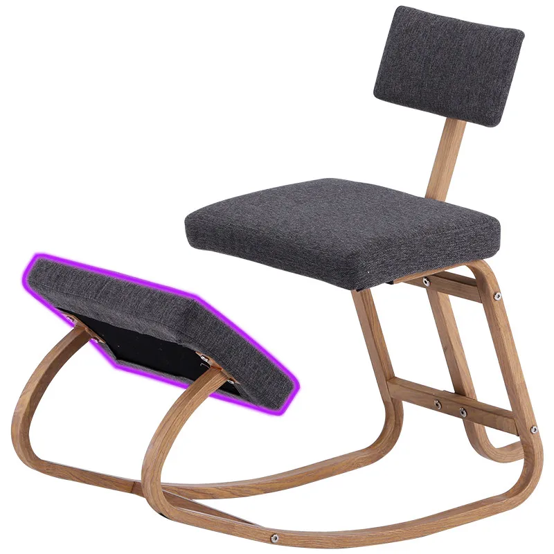 Home Office Ergonomic Kneeling Chairs Balance Kneel Stool Rocking Kneeling Chair for Perfect Posture Kids Children with Backrest