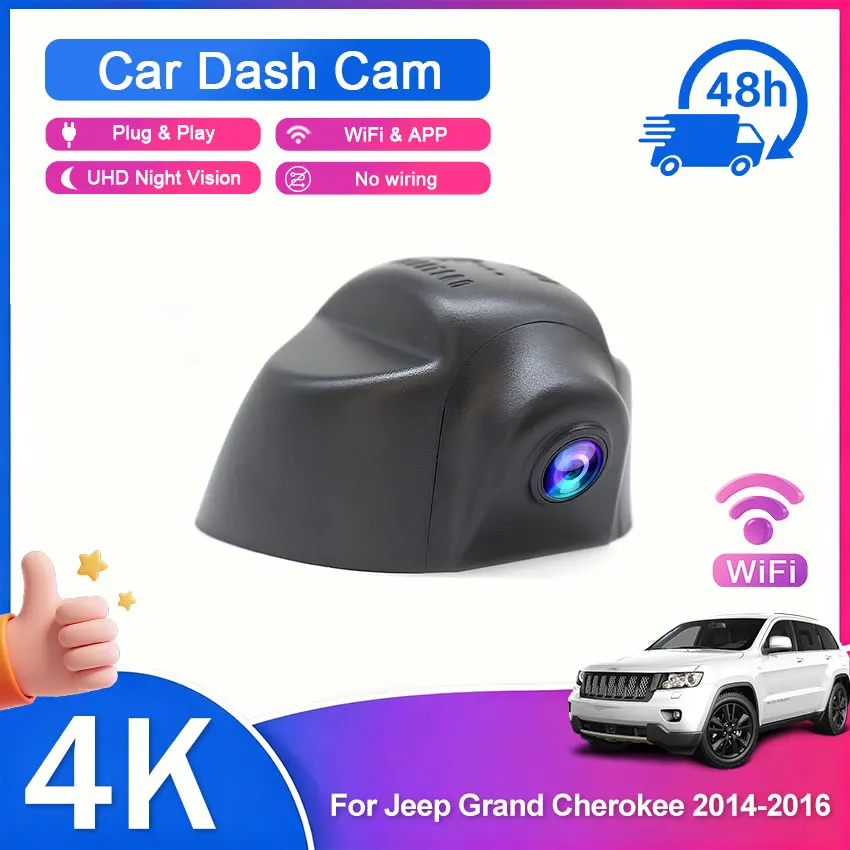 Car Video Recorder Night Vision UHD 4K 2160P DVR Dash Cam for Jeep Grand Cherokee WK2 WK 2014 2015 2016