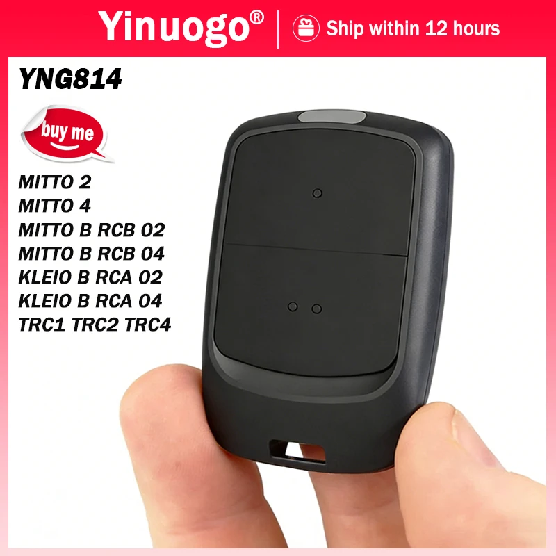For MITTO2 MITTO4 MITTO 2 4 B RCB 02 04 RCB02 RCB04 KLEIO B RCA 02 04 TRC1 TRC2 TRC4 433.92MHz Garage Door / Gate Remote Control