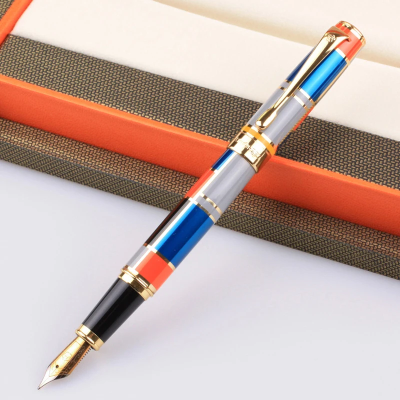 

Hero 767 Elegant Fountain Pen With Golden Trim Colored Ink Pen Iridium Medium Nib For Business Writing Ink Pen