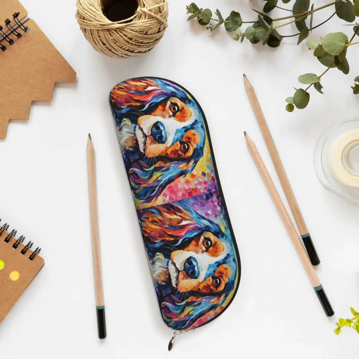 

A Cocker Spaniel Journey Pencil Cases Pencil Pouch Storage Stationery Supplies Big Capacity Pen Box Pencil Bag for Students