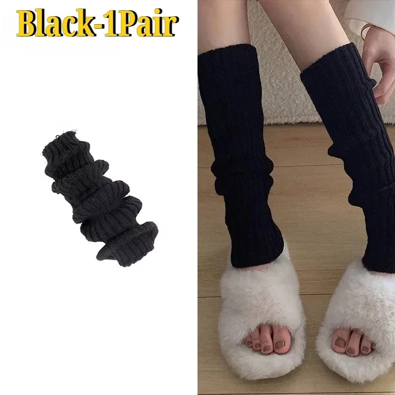 Y2K Beinwärmer 40cm Koreanische Lolita Mädchen Lange Socken für Stiefel Stapelbare Socken Fußwärmer Einfarbige Thermische Flauschige Strümpfe – Detail 15