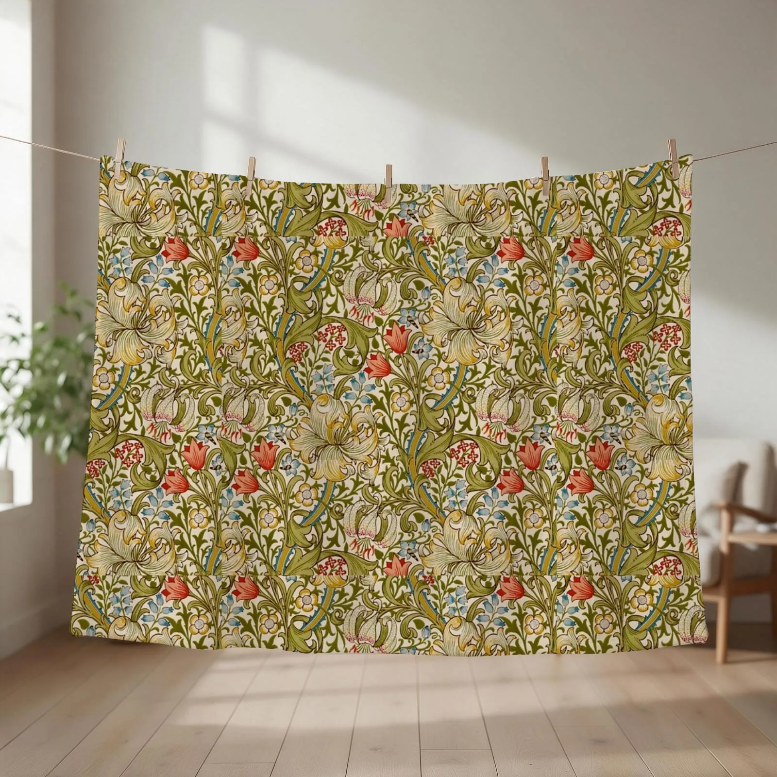 Golden Lilies Throw Blanket Hair Sofas Furry Plush Blankets
