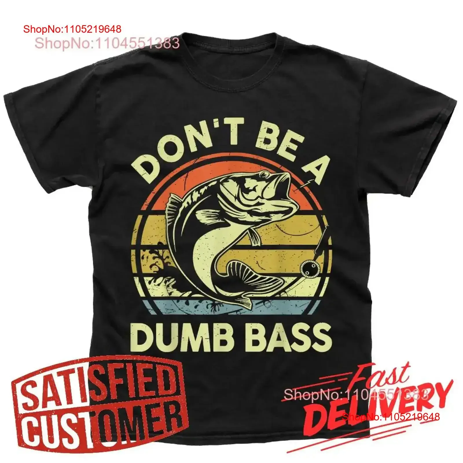 

Fishing T Shirt Dont Be Dumb Bass Funny Dad vintage Washed Unisex Soft fashion Breathable Comfortable Top For Everyday Wear