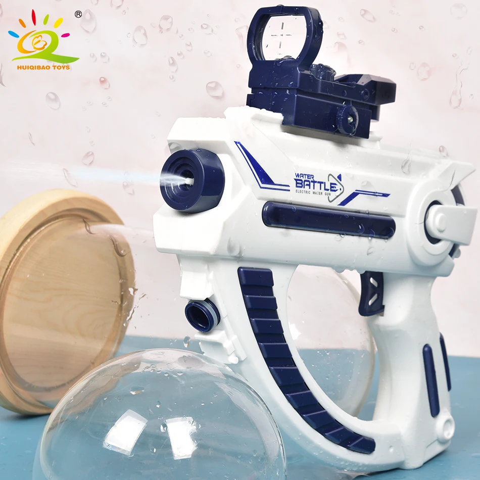 HUIQIBAO-مسدس تخزين مياه أوتوماتيكي كهربائي للأطفال ، محمول ، صيفي ، شاطئ ، قتال خارجي ، ألعاب خيالية للأولاد ، لعبة أطفال