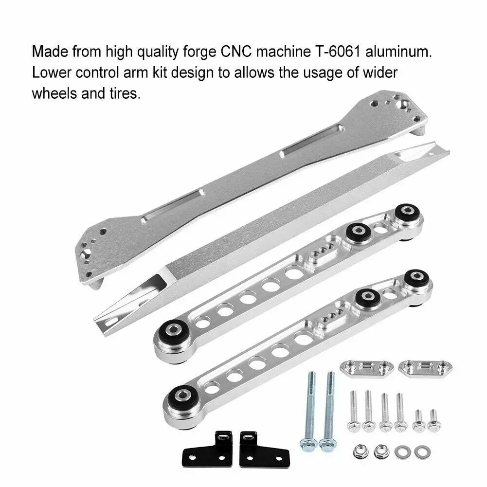 

Rear Lower Control Arms Subframe Brace Tie Bar for Honda Civic 1996-2000, 1.6L Rear Control Arm Suspension Kit Compatible