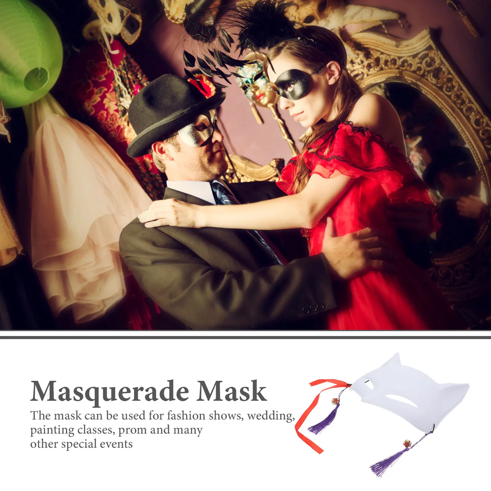 

Unpainted Masquerade PVC Mask Halloween Blank Masks to Decorate Performance Props Costumes
