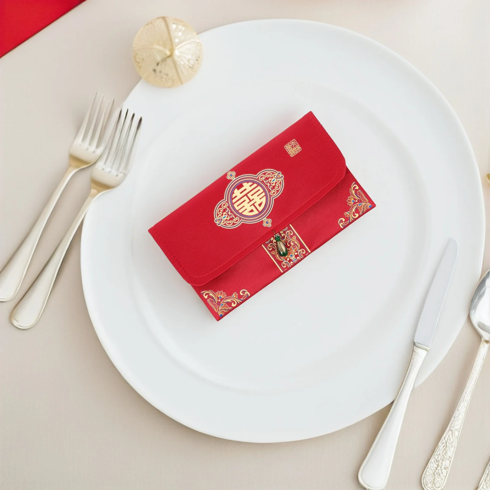 

2Pcs Wedding Red Envelopes Brocade Chinese Style Invitation Cash Envelope for Engagement Party Festival Occasions
