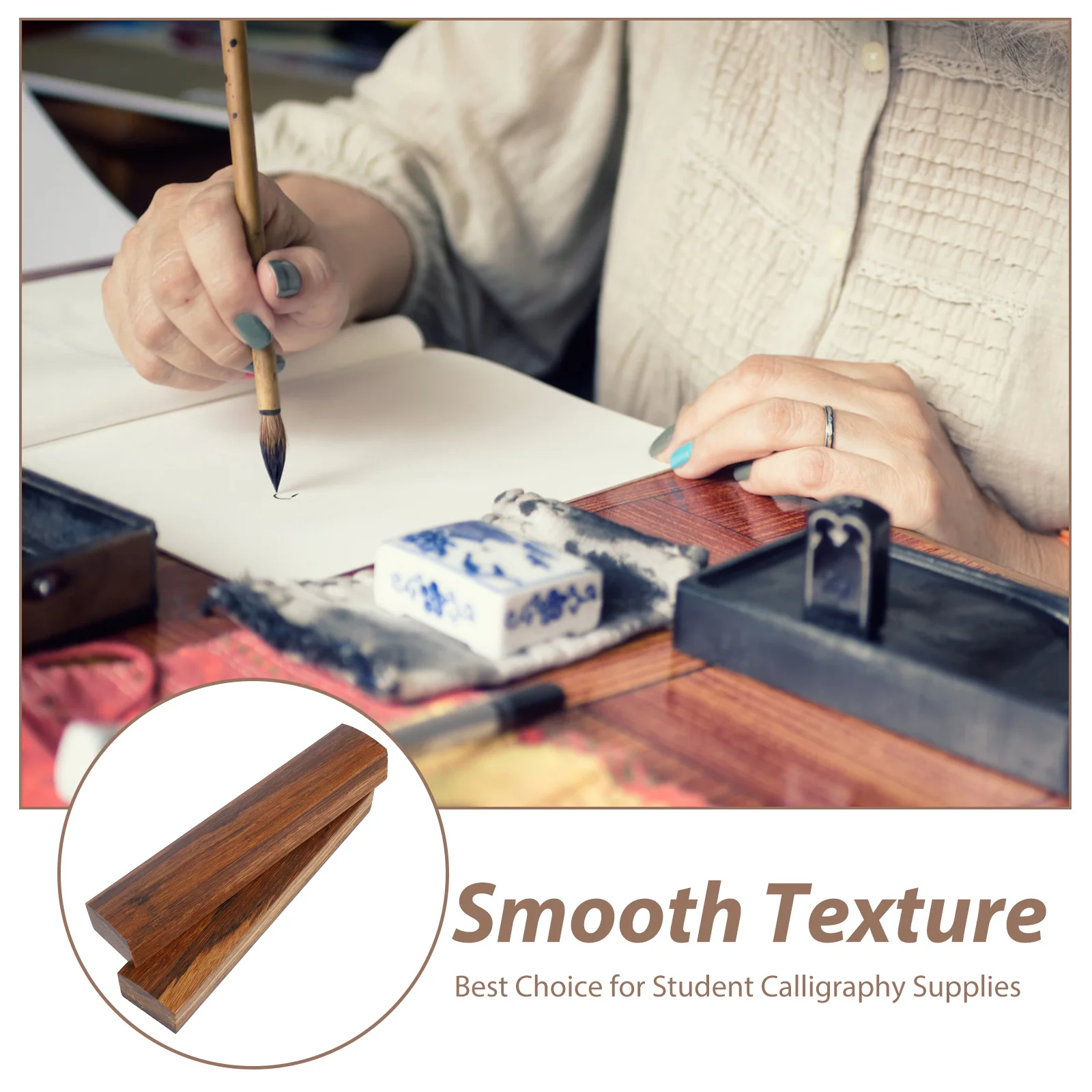 2 قطعة ثقالة الورق الخيزران لممارسة الخط مصقول مستطيلة الخط ورقة الأوزان مكتب عمل ثقالة الورق #5