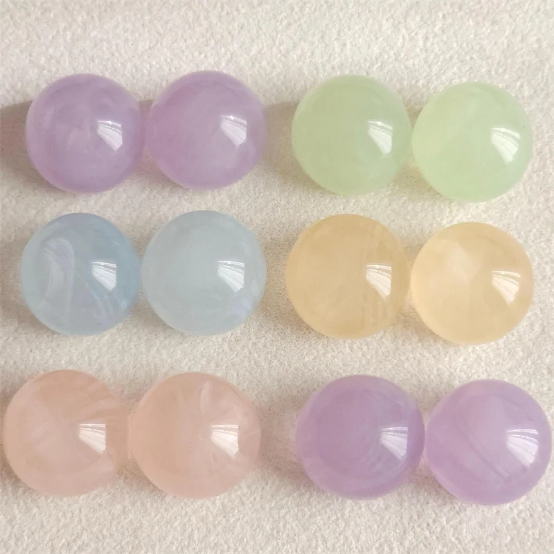 

Новейшие 2026 года, 50 шт./лот, 20 мм, цветные геометрические круглые бусины-кабошоны из смолы для рукоделия, украшений, одежды и аксессуаров для волос