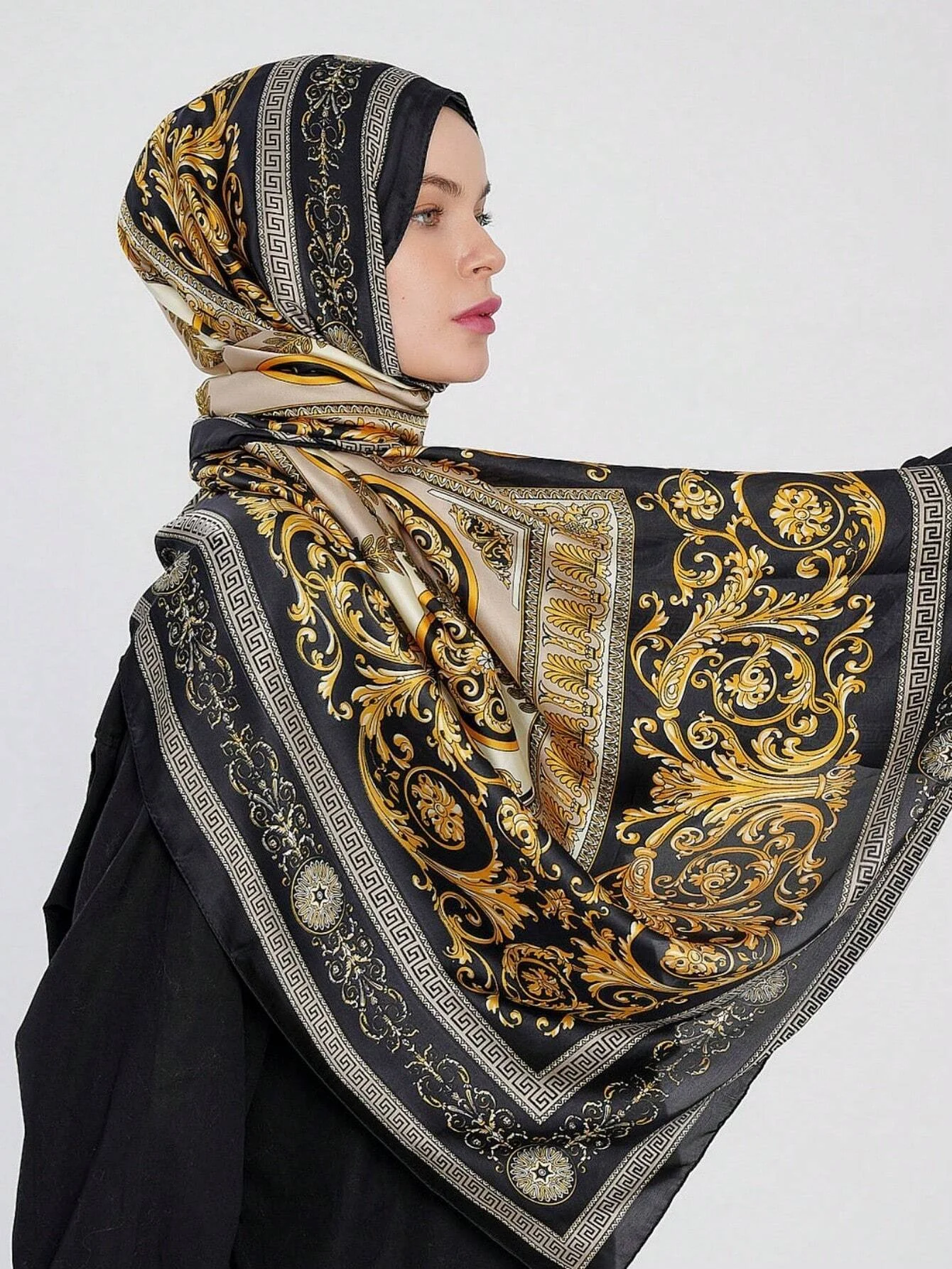 Luxurious fashion design printed silk scarf for women 180x90 cm large size shawl scarf womens headband scarf square scarf