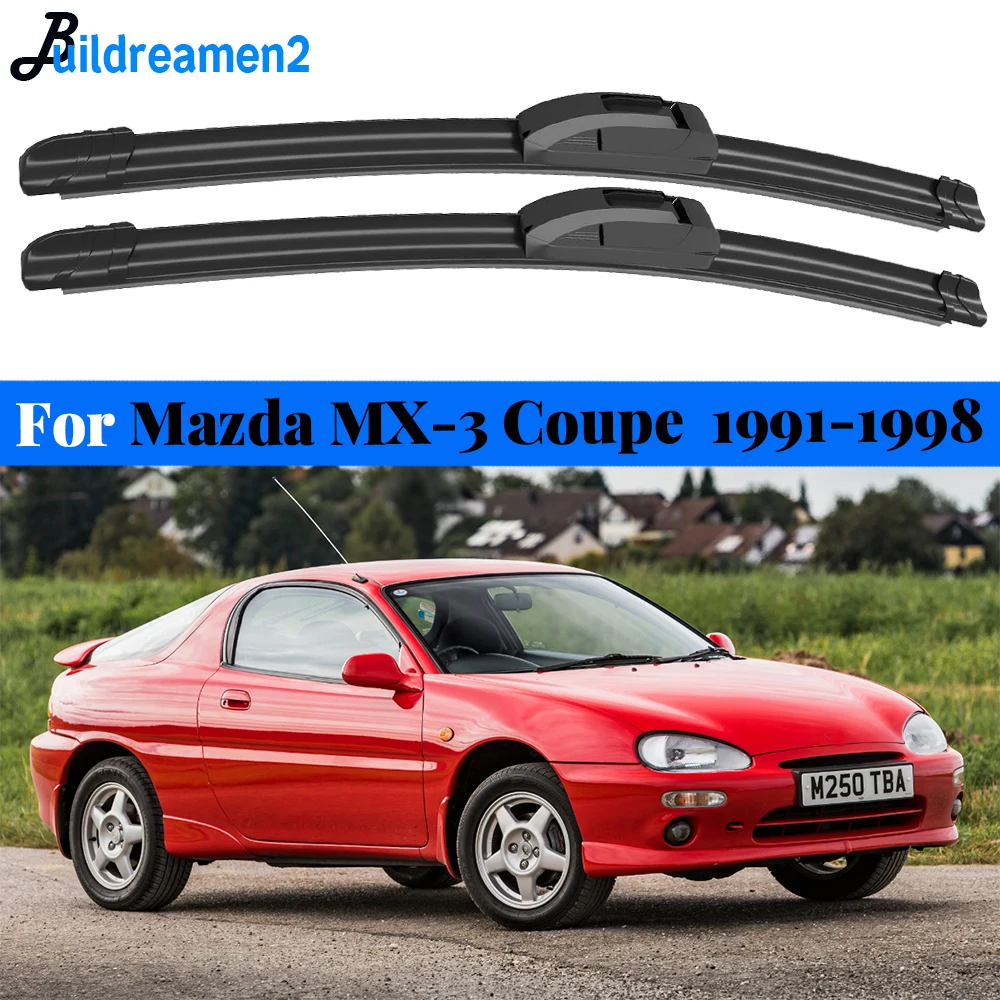 2 Pcs Car Windscreen Wiper Blade Front Window Rain Brush For Mazda MX-3 MX3 Coupe 1991 1992 1993 1994 1995 1996 1997 1998