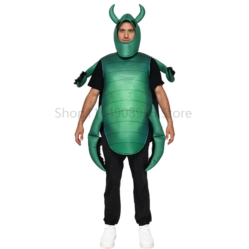

Adult Beetle Costume Funny Green Insect Cosplay Party Outfit Carnival Disguise Wear Stage Performance Clothes