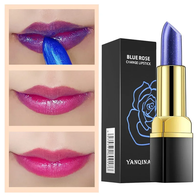 Blue Rose Lip Temperature Color Changing Lipstick Natural Lasting Waterproof Change Lipstick Moisturizing Lip Stain Cosmetics
