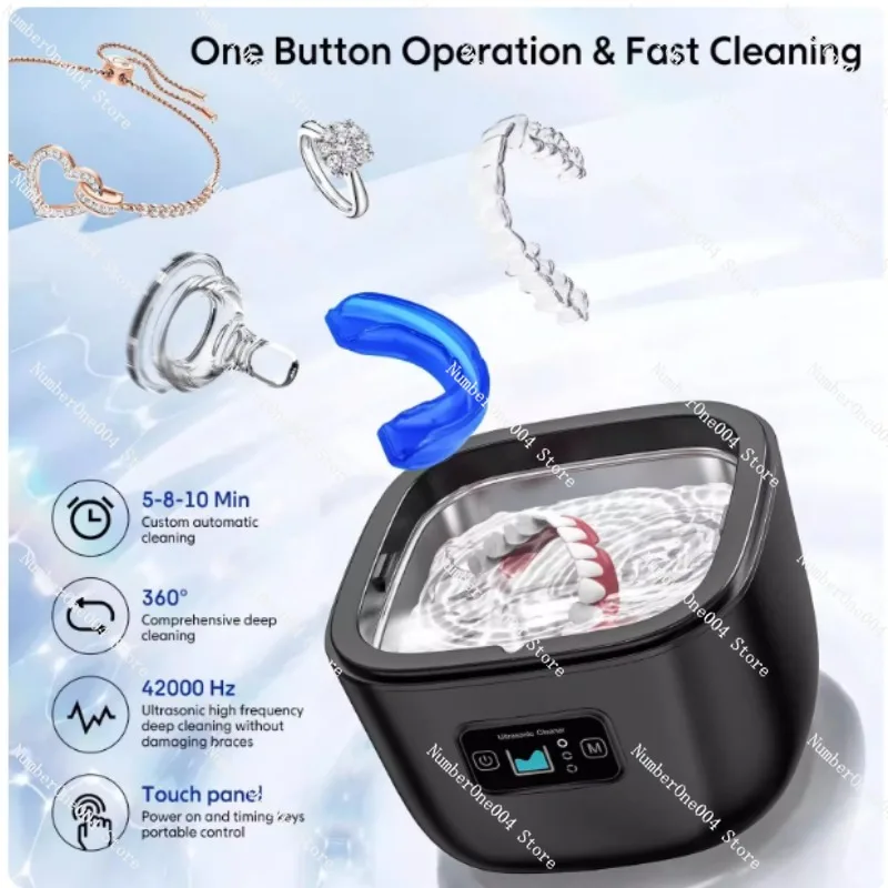Small Household Ultrasonic Cleaning Machine High Frequency Acoustic Wave Jewelry Jewelry Cleaner Braces Denture Cleaning Machine
