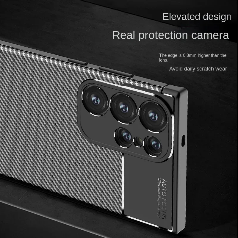 Carbon Fiber Phone Case for Samsung Galaxy S24 Ultra S22 Plus S23 S21 FE A15 A05 A05S A24 A34 A54 A14 A13 TPU Cover