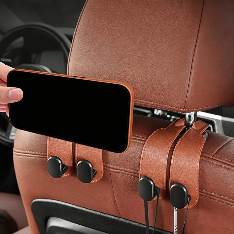 Universal Car Headrest Hooks 2Pcs Seat Back Hanger Multifunctional Bag Storage Hook Auto Interior Organizer Car Accessories