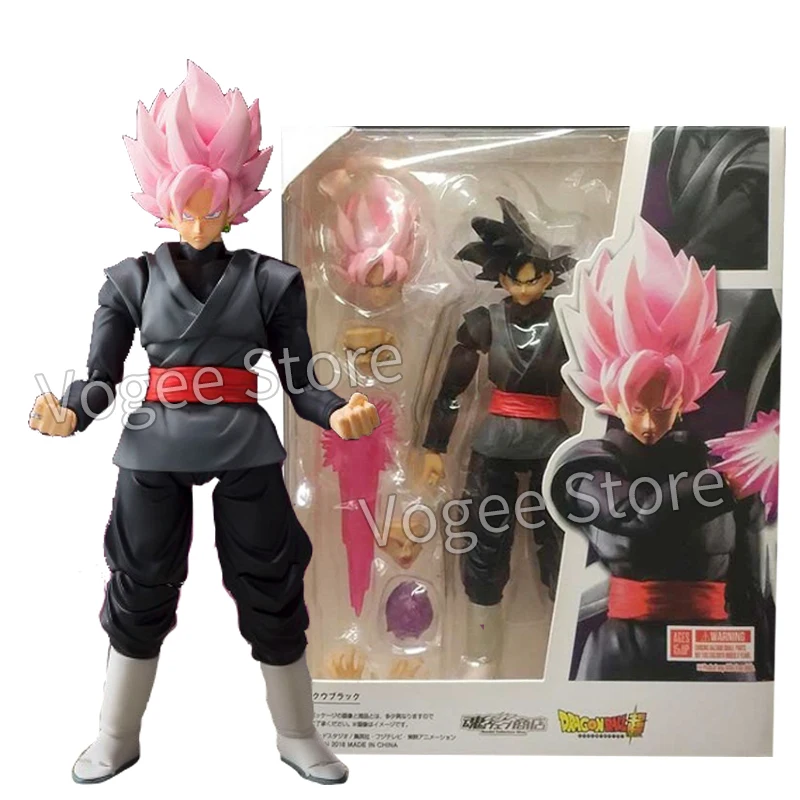 

14cm Dragon Ball Black Goku Zamasu Anime Action Figure Super Saiyan Movie Version Dbz Model With Multiple Accessories Toys gifts