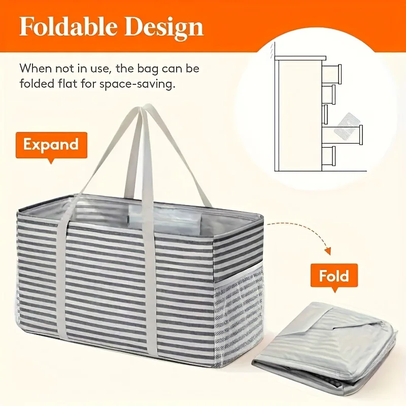 

Large capacity tote bag, classic Bohemian striped beach bag, suitable for family outdoor shopping, camping, vacation, beach, out