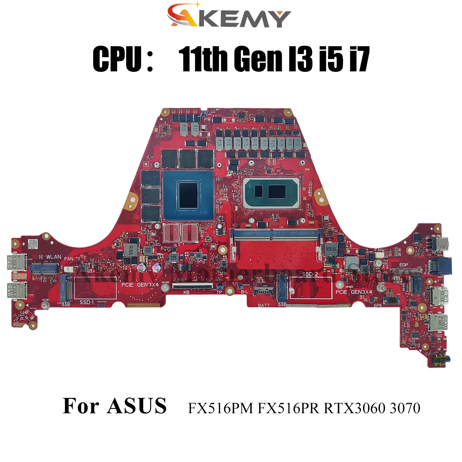 

FX516PR Laptop Motherboard For ASUS TUF Gaming FX516P FX516PR FX516PM Mainboard With 11th Gen I3 i5 i7 100% tests OK fast ship