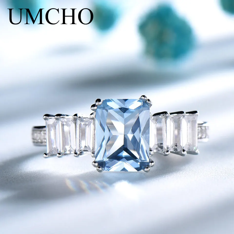 Rectangle 6*8mm Ring Colorful Rings for Women 925 Sterling Silver Ring Engagement New 2025