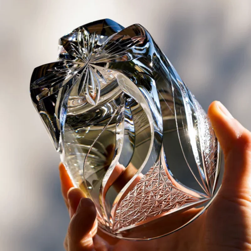 Hand Cut To Clear Grey Glass T - Wine Beer Jp ulasan dan harga