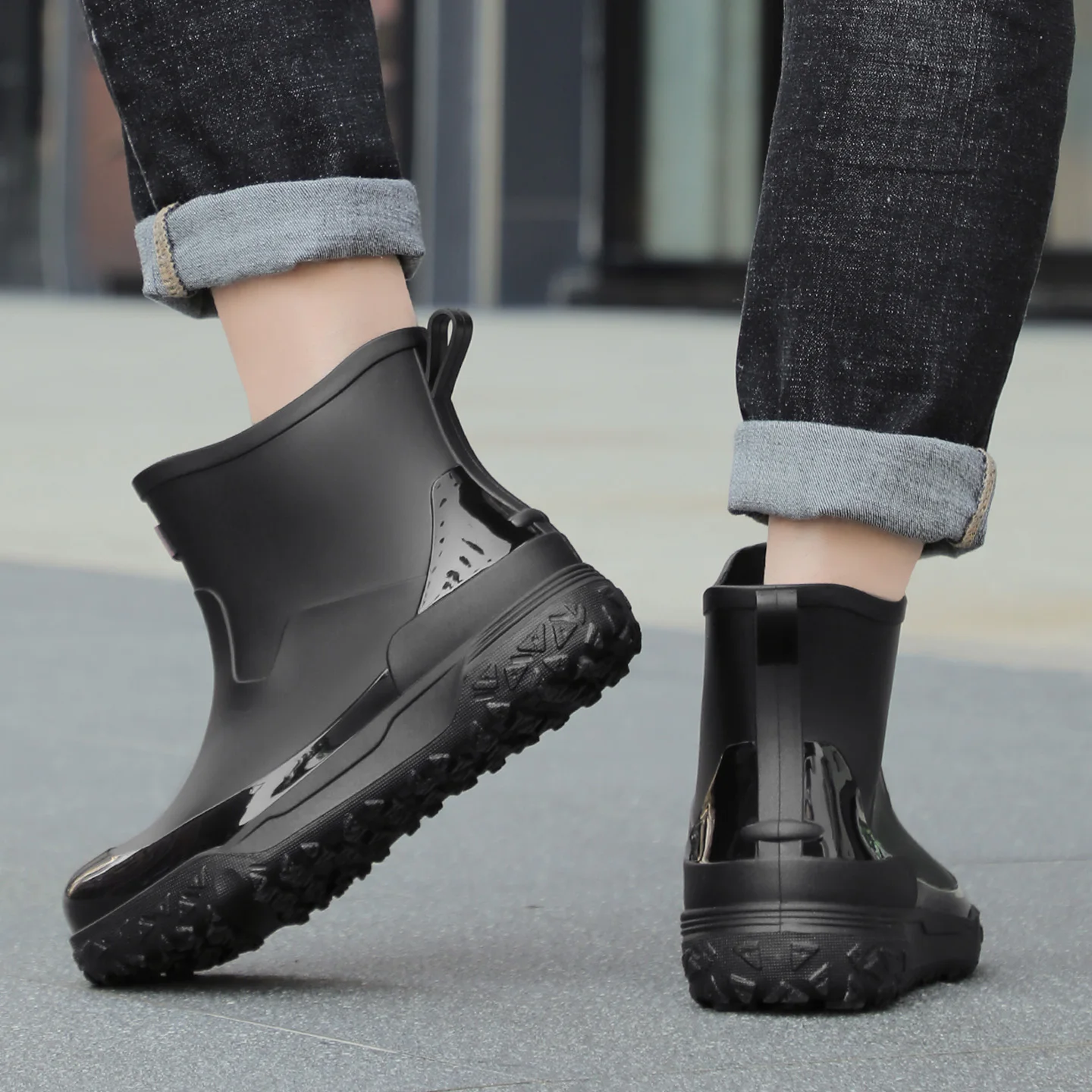 Male's Water Boots Rain Shoes Men's Waterproof Rainproof Boots Four Season Soft Soles Non-slip Comfort Outdoor Work Water Shoes