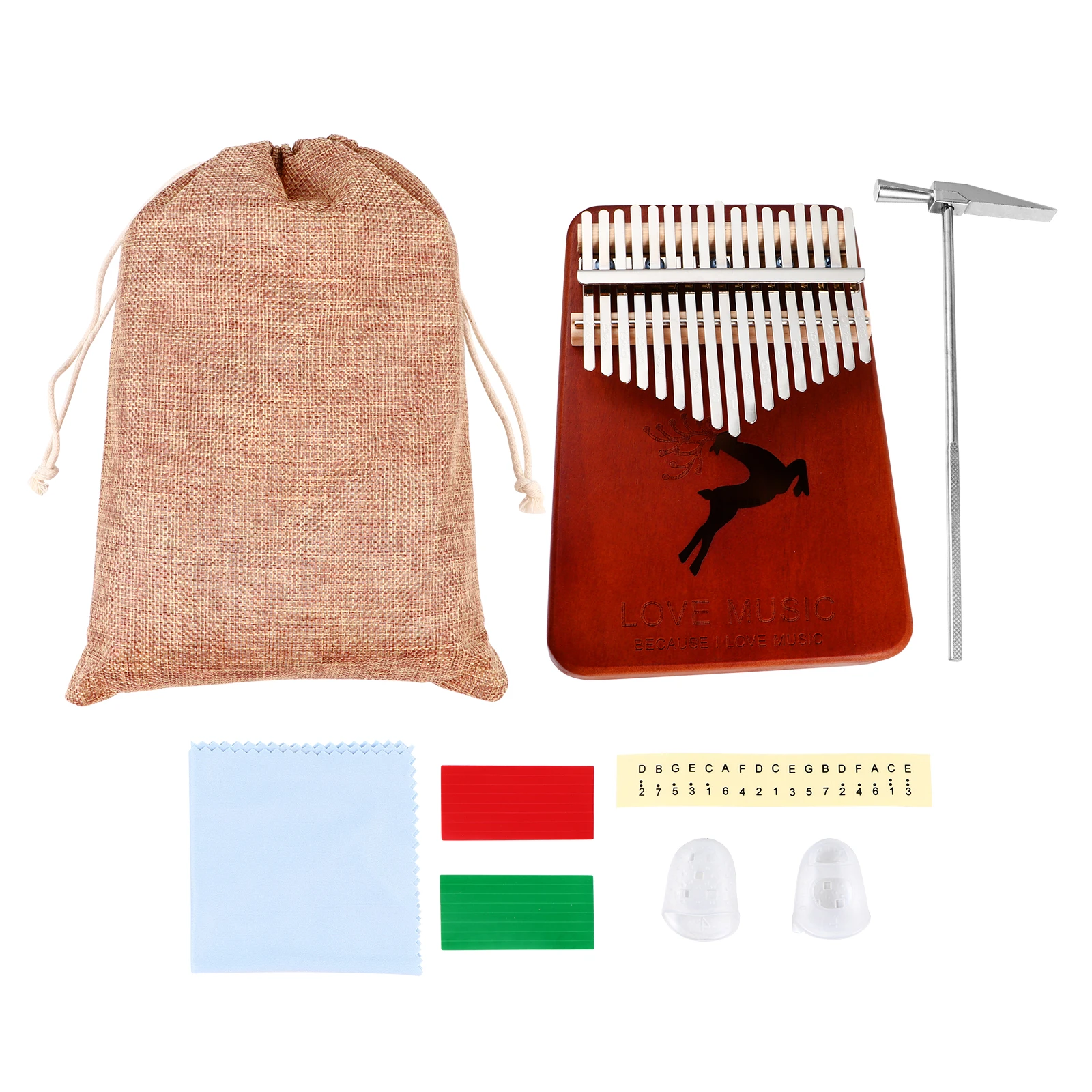 

17 Tone Thumb Piano Wood Musical Instrument Creative Finger Kalimba Educational