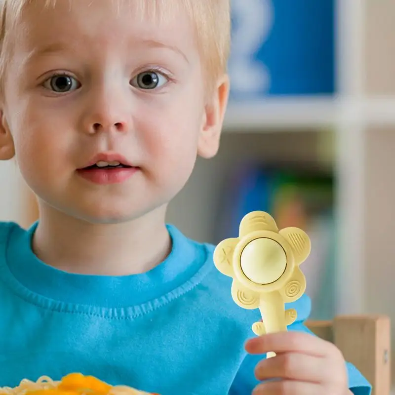 Bloem Rammelaar Bijtring Siliconen Zintuiglijke Tandjes Speelgoed Baby's Rammelaar Speelgoed Zintuiglijke Tandjes Speelgoed Voor Peuter Jongen Meisje Leeftijd 6-18 Maanden