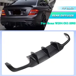 For W204 Rear Bumper Diffuser Lip Spoiler for Mercedes Benz W204 C63 AMG C300 Sport 2012-2014 Car Rear Apron Lip FRP Matte Black