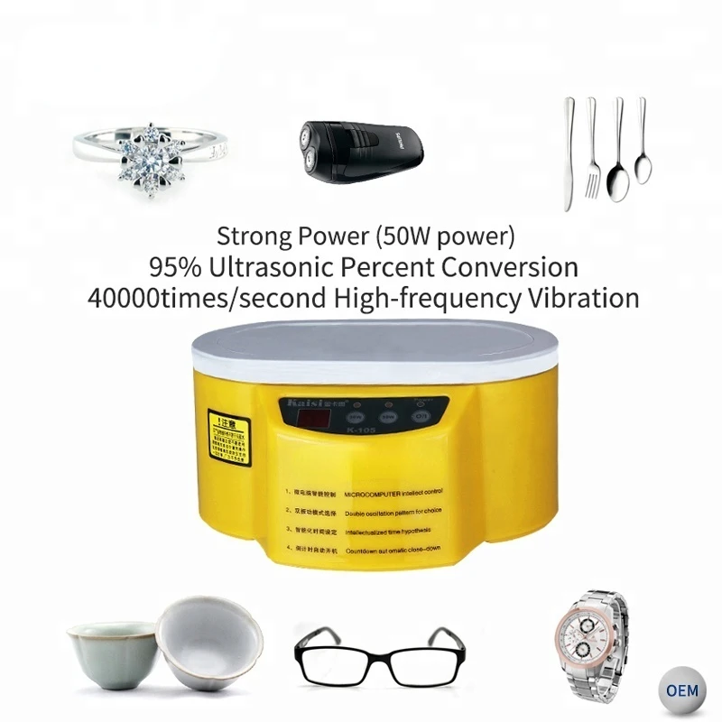 Digital Control Jewelry Glasses Stainless Steel Mini Ultrasonic Cleaner For Mobile Phone