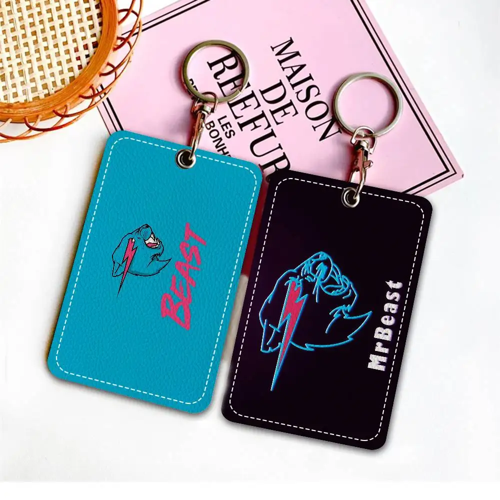Game Blogger Mr-Beasts Rectangle Keychain Card Holder, Badge Credit Card Holder, Student ID Card Holder, Bus Cards Cover