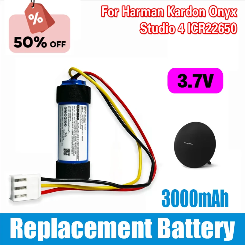 

Replacement 3000mah 3.7V Battery for Harman Kardon Onyx Studio 4 ICR22650