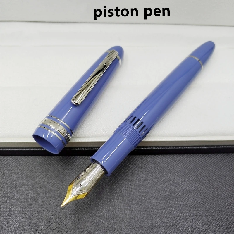 Promotion Black / blue 149 piston MB Fountain pen administration office stationery luxury write Ink pens for Christmas gift