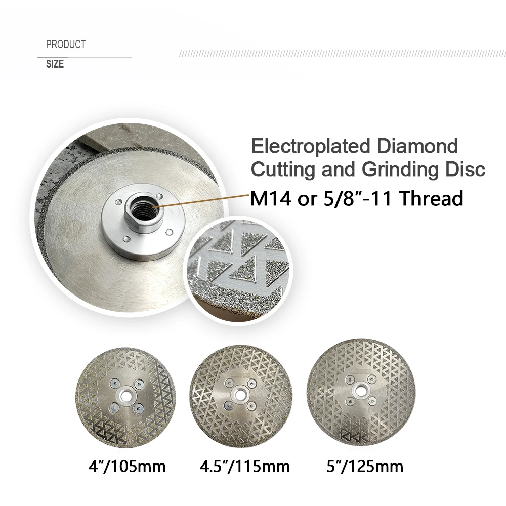 SHDIATOadvocate-Disque de Meulage en Diamant Galvanisé, Lame de Scie pour Granit, Marbre et Céramique, Diamètre 100mm, M14, 4 Pouces