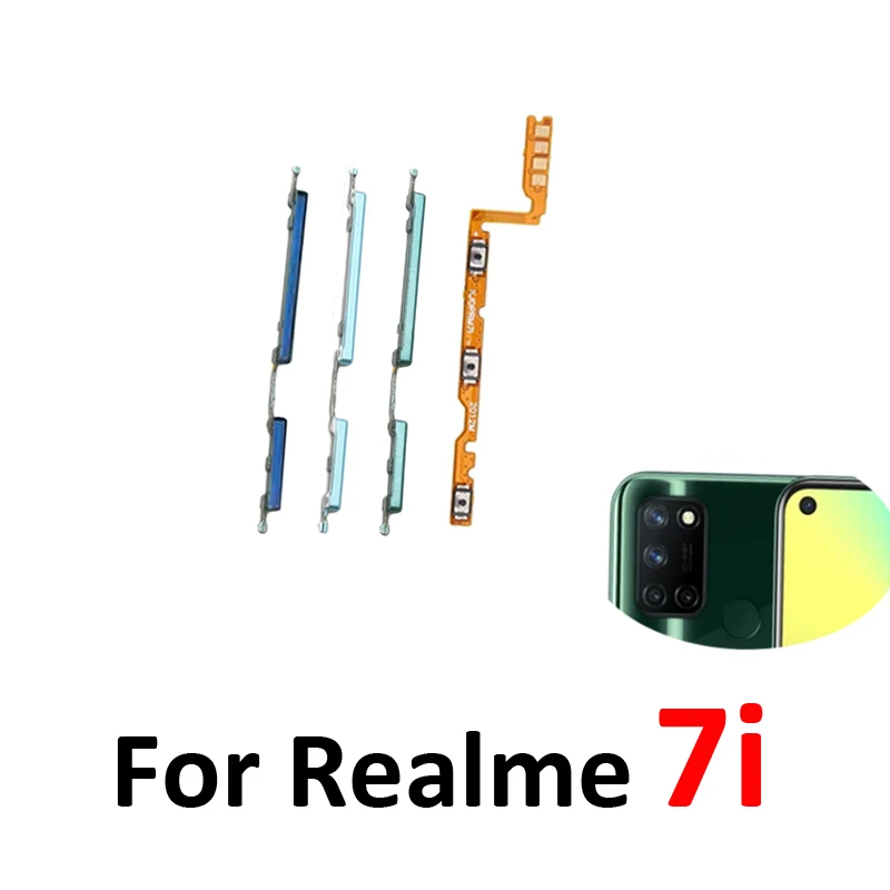 For Realme 7i RMX2103 Phone New Housing Power Volume Button On Off Up Down Switch Key Internal Flex Cable Parts For Realme 7i