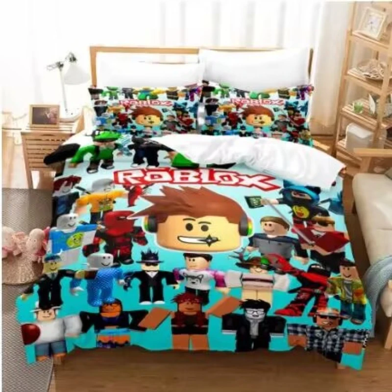 Roblox Bedding Set Polyester Cover Set Colorful Print Home Textile for Kids Gifts Student Dormitory Bed Sheet Quilt Cover