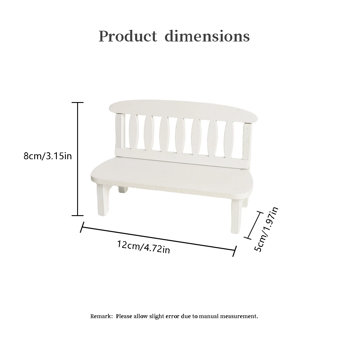 1:8-1:12 Wooden Bench for BJD OB11 Maileg Miniature Furniture