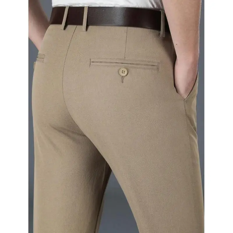 

Casual West Pants with Side kets Autumn Cross-Border Trousers Double Slit Wide Leg Flat Collar No Button