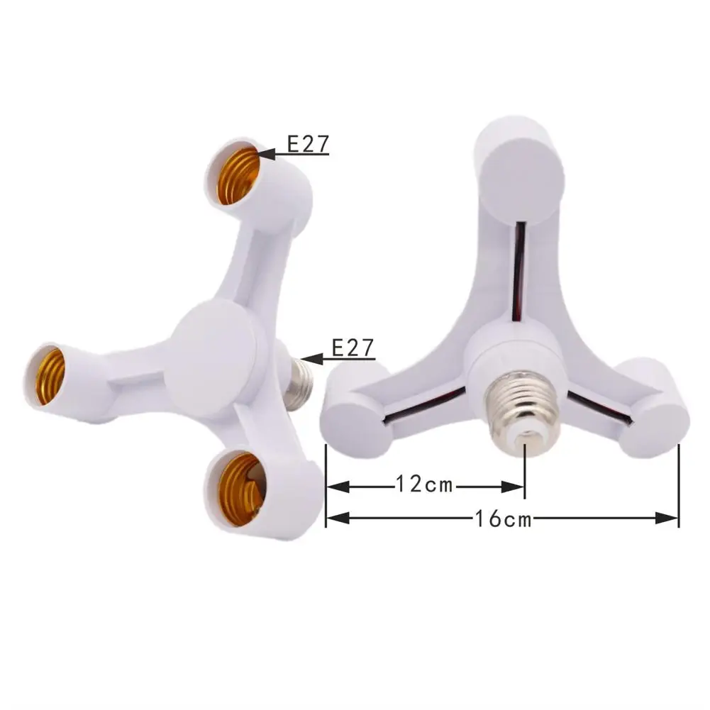 E27 to E27 Extended LED Bulb Socket 3 In 1 Bulbs Splitter Adapter Lamp Holder Plug-and-play Enhancing Lighting Lamp Bulbs Socket